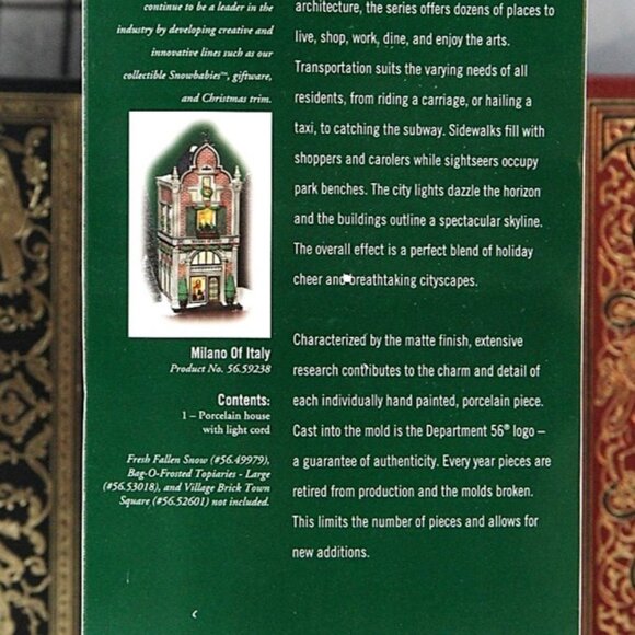 Lighted Christmas Village- Milano of Italy - Picture 7 of 7